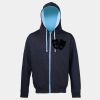 Sweat-Jacke mit farbig abgesetzter Kapuze JH053 Miniaturansicht