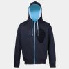 Sweat-Jacke mit farbig abgesetzter Kapuze JH053 Miniaturansicht