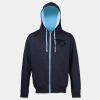 Sweat-Jacke mit farbig abgesetzter Kapuze JH053 Miniaturansicht