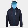 Sweat-Jacke mit farbig abgesetzter Kapuze JH053 Miniaturansicht