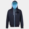 Sweat-Jacke mit farbig abgesetzter Kapuze JH053 Miniaturansicht