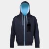 Sweat-Jacke mit farbig abgesetzter Kapuze JH053 Miniaturansicht