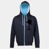 Sweat-Jacke mit farbig abgesetzter Kapuze JH053 Miniaturansicht