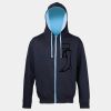 Sweat-Jacke mit farbig abgesetzter Kapuze JH053 Miniaturansicht