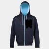 Sweat-Jacke mit farbig abgesetzter Kapuze JH053 Miniaturansicht