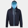 Sweat-Jacke mit farbig abgesetzter Kapuze JH053 Miniaturansicht