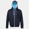 Sweat-Jacke mit farbig abgesetzter Kapuze JH053 Miniaturansicht