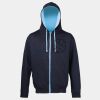 Sweat-Jacke mit farbig abgesetzter Kapuze JH053 Miniaturansicht