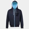 Sweat-Jacke mit farbig abgesetzter Kapuze JH053 Miniaturansicht