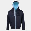 Sweat-Jacke mit farbig abgesetzter Kapuze JH053 Miniaturansicht