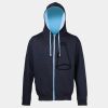 Sweat-Jacke mit farbig abgesetzter Kapuze JH053 Miniaturansicht