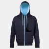 Sweat-Jacke mit farbig abgesetzter Kapuze JH053 Miniaturansicht