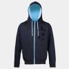 Sweat-Jacke mit farbig abgesetzter Kapuze JH053 Miniaturansicht