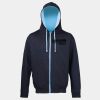 Sweat-Jacke mit farbig abgesetzter Kapuze JH053 Miniaturansicht