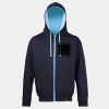 Sweat-Jacke mit farbig abgesetzter Kapuze JH053 Miniaturansicht