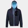 Sweat-Jacke mit farbig abgesetzter Kapuze JH053 Miniaturansicht