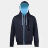 Sweat-Jacke mit farbig abgesetzter Kapuze JH053 Miniaturansicht