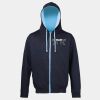 Sweat-Jacke mit farbig abgesetzter Kapuze JH053 Miniaturansicht