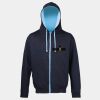 Sweat-Jacke mit farbig abgesetzter Kapuze JH053 Miniaturansicht