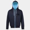 Sweat-Jacke mit farbig abgesetzter Kapuze JH053 Miniaturansicht