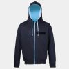 Sweat-Jacke mit farbig abgesetzter Kapuze JH053 Miniaturansicht