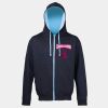 Sweat-Jacke mit farbig abgesetzter Kapuze JH053 Miniaturansicht