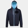 Sweat-Jacke mit farbig abgesetzter Kapuze JH053 Miniaturansicht