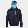 Sweat-Jacke mit farbig abgesetzter Kapuze JH053 Miniaturansicht