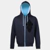 Sweat-Jacke mit farbig abgesetzter Kapuze JH053 Miniaturansicht