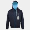 Sweat-Jacke mit farbig abgesetzter Kapuze JH053 Miniaturansicht