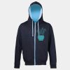 Sweat-Jacke mit farbig abgesetzter Kapuze JH053 Miniaturansicht