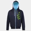 Sweat-Jacke mit farbig abgesetzter Kapuze JH053 Miniaturansicht