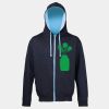 Sweat-Jacke mit farbig abgesetzter Kapuze JH053 Miniaturansicht