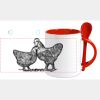 Keramiktasse mit Löffel 11oz, DURAGLAZE Miniaturansicht