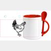 Keramiktasse mit Löffel 11oz, DURAGLAZE Miniaturansicht