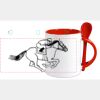 Keramiktasse mit Löffel 11oz, DURAGLAZE Miniaturansicht