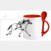 Keramiktasse mit Löffel 11oz, DURAGLAZE Miniaturansicht