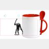 Keramiktasse mit Löffel 11oz, DURAGLAZE Miniaturansicht