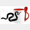 Keramiktasse mit Löffel 11oz, DURAGLAZE Miniaturansicht