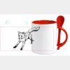 Keramiktasse mit Löffel 11oz, DURAGLAZE Miniaturansicht