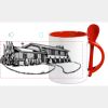 Keramiktasse mit Löffel 11oz, DURAGLAZE Miniaturansicht