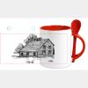 Keramiktasse mit Löffel 11oz, DURAGLAZE Miniaturansicht