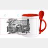 Keramiktasse mit Löffel 11oz, DURAGLAZE Miniaturansicht