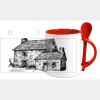 Keramiktasse mit Löffel 11oz, DURAGLAZE Miniaturansicht