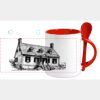 Keramiktasse mit Löffel 11oz, DURAGLAZE Miniaturansicht
