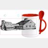 Keramiktasse mit Löffel 11oz, DURAGLAZE Miniaturansicht