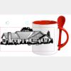 Keramiktasse mit Löffel 11oz, DURAGLAZE Miniaturansicht