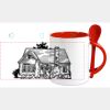 Keramiktasse mit Löffel 11oz, DURAGLAZE Miniaturansicht