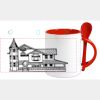 Keramiktasse mit Löffel 11oz, DURAGLAZE Miniaturansicht