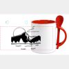 Keramiktasse mit Löffel 11oz, DURAGLAZE Miniaturansicht